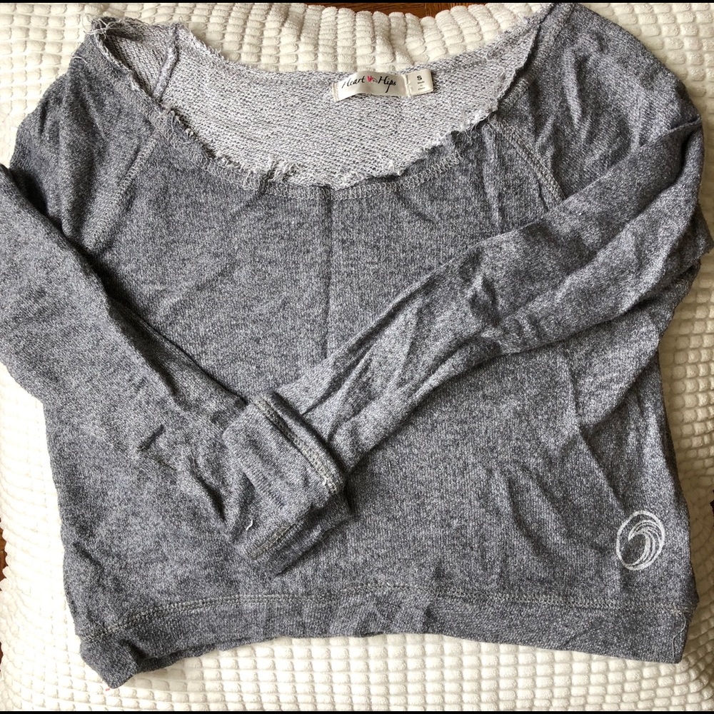 Off the Shoulder, Crop Jersey Sweat Shirt